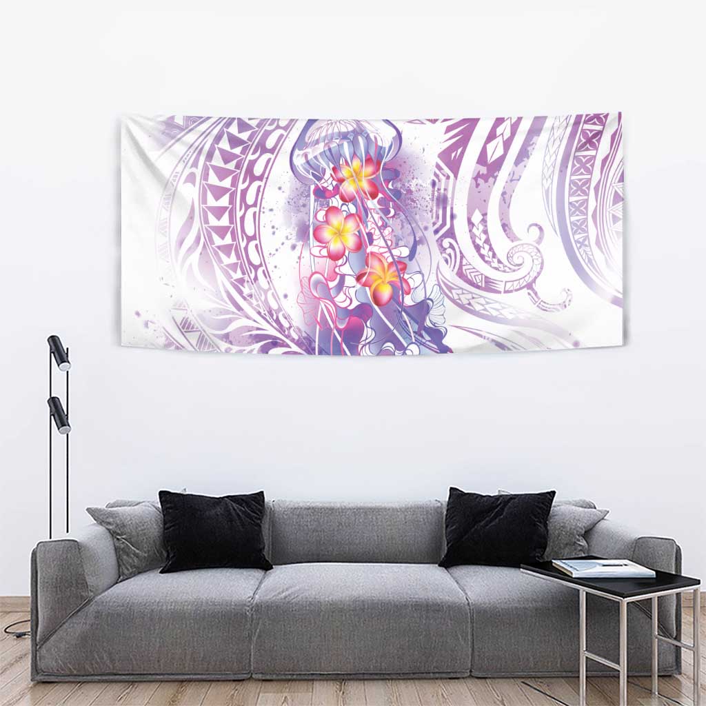 Lavender Polynesian Jellyfish Tapestry Watercolor Glows LT7 - Polynesian Pride
