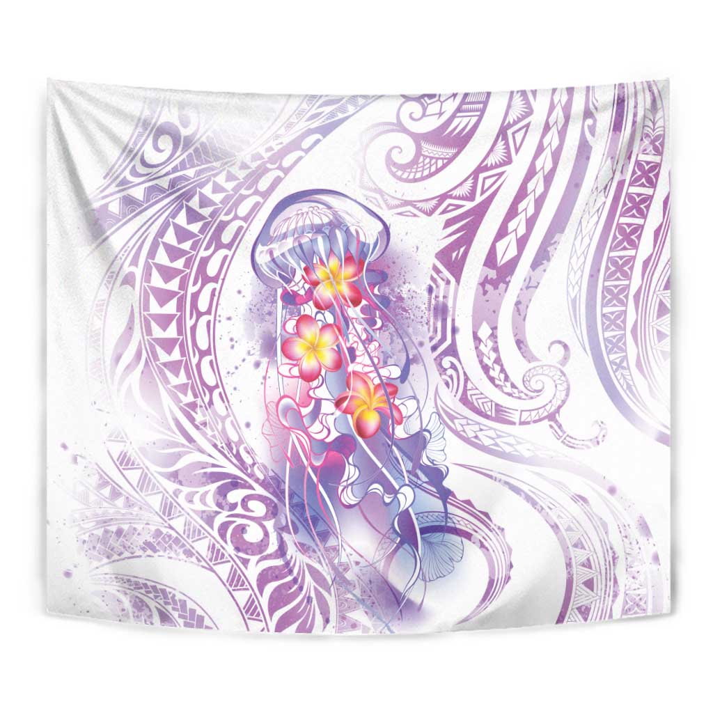 Lavender Polynesian Jellyfish Tapestry Watercolor Glows LT7 - Polynesian Pride