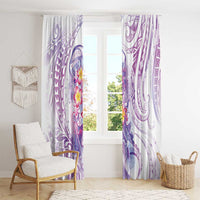 Lavender Polynesian Jellyfish Window Curtain Watercolor Glows LT7 - Polynesian Pride