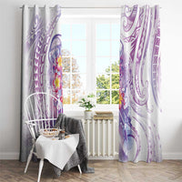 Lavender Polynesian Jellyfish Window Curtain Watercolor Glows LT7 - Polynesian Pride