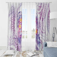 Lavender Polynesian Jellyfish Window Curtain Watercolor Glows LT7 - Polynesian Pride