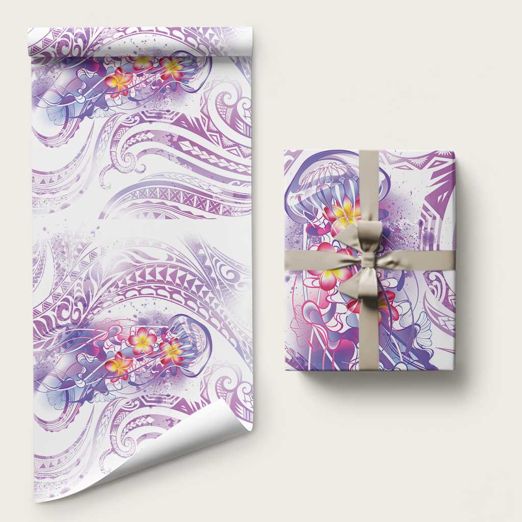 Lavender Polynesian Jellyfish Wrapping Paper Watercolor Glows LT7 58" × 23" Lavender - Polynesian Pride
