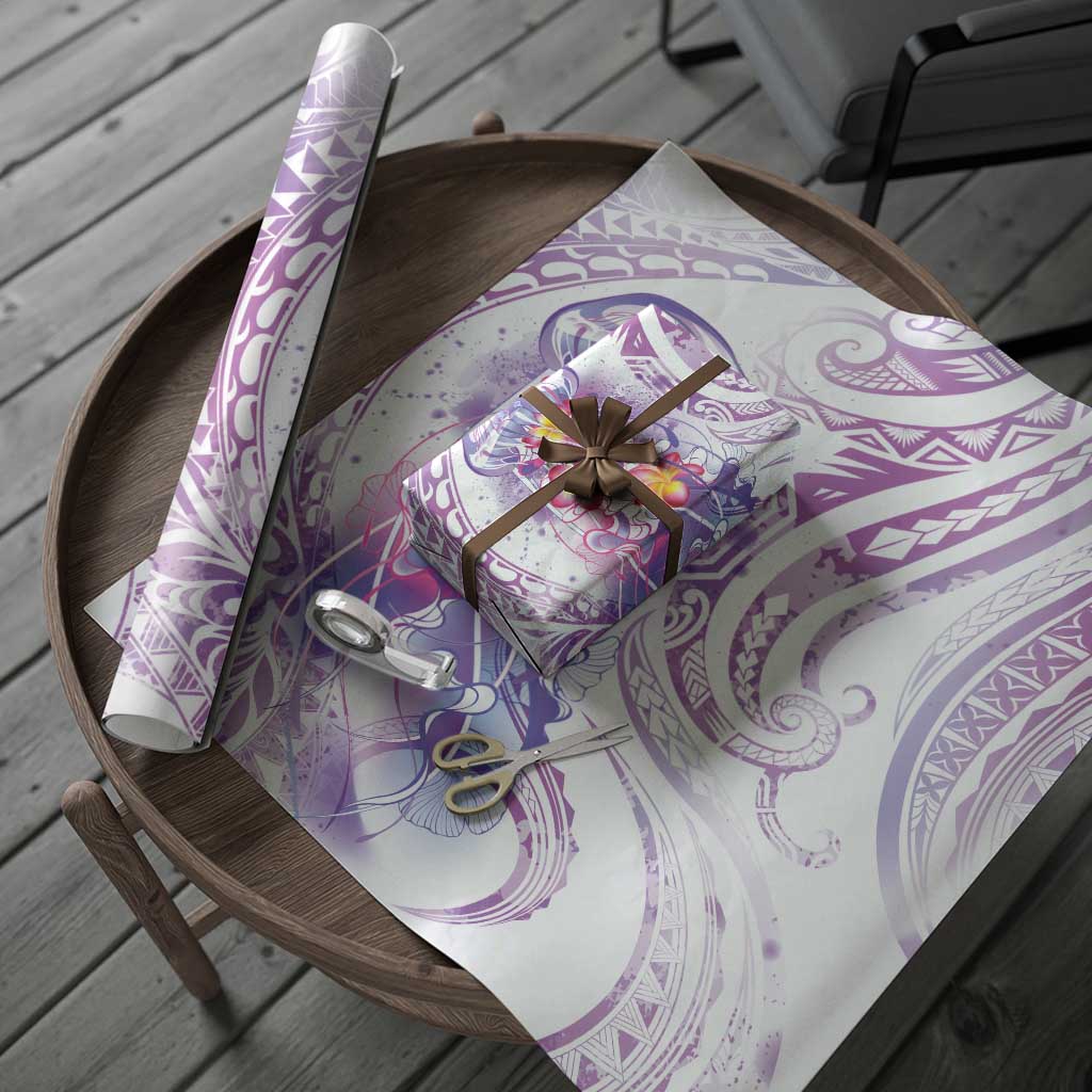 Lavender Polynesian Jellyfish Wrapping Paper Watercolor Glows LT7 - Polynesian Pride