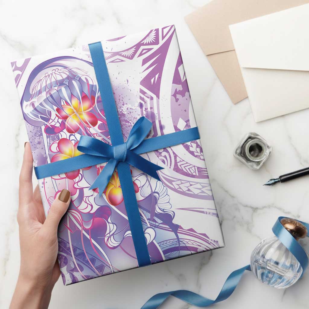 Lavender Polynesian Jellyfish Wrapping Paper Watercolor Glows LT7 - Polynesian Pride