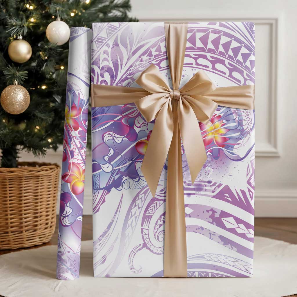 Lavender Polynesian Jellyfish Wrapping Paper Watercolor Glows LT7 - Polynesian Pride