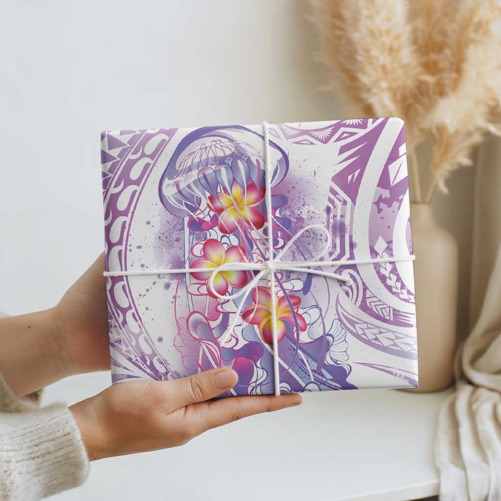 Lavender Polynesian Jellyfish Wrapping Paper Watercolor Glows LT7 - Polynesian Pride