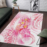 Rose Pink Polynesian Jellyfish Area Rug Watercolor Glows LT7 Rose Pink - Polynesian Pride