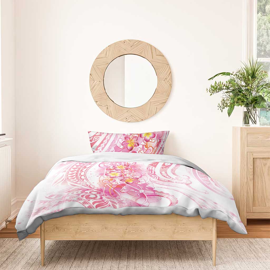 Rose Pink Polynesian Jellyfish Bedding Set Watercolor Glows - Polynesian Pride