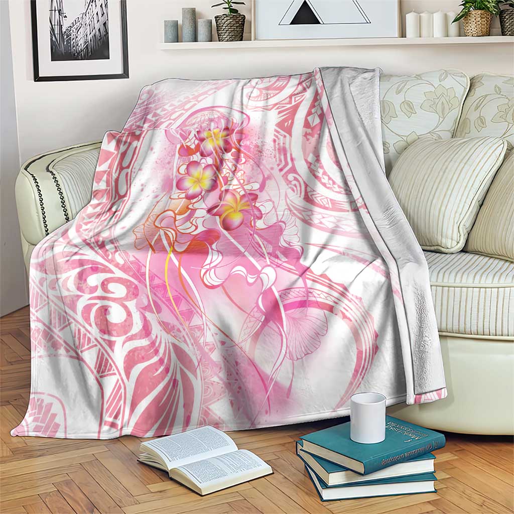 Rose Pink Polynesian Jellyfish Blanket Watercolor Glows - Polynesian Pride