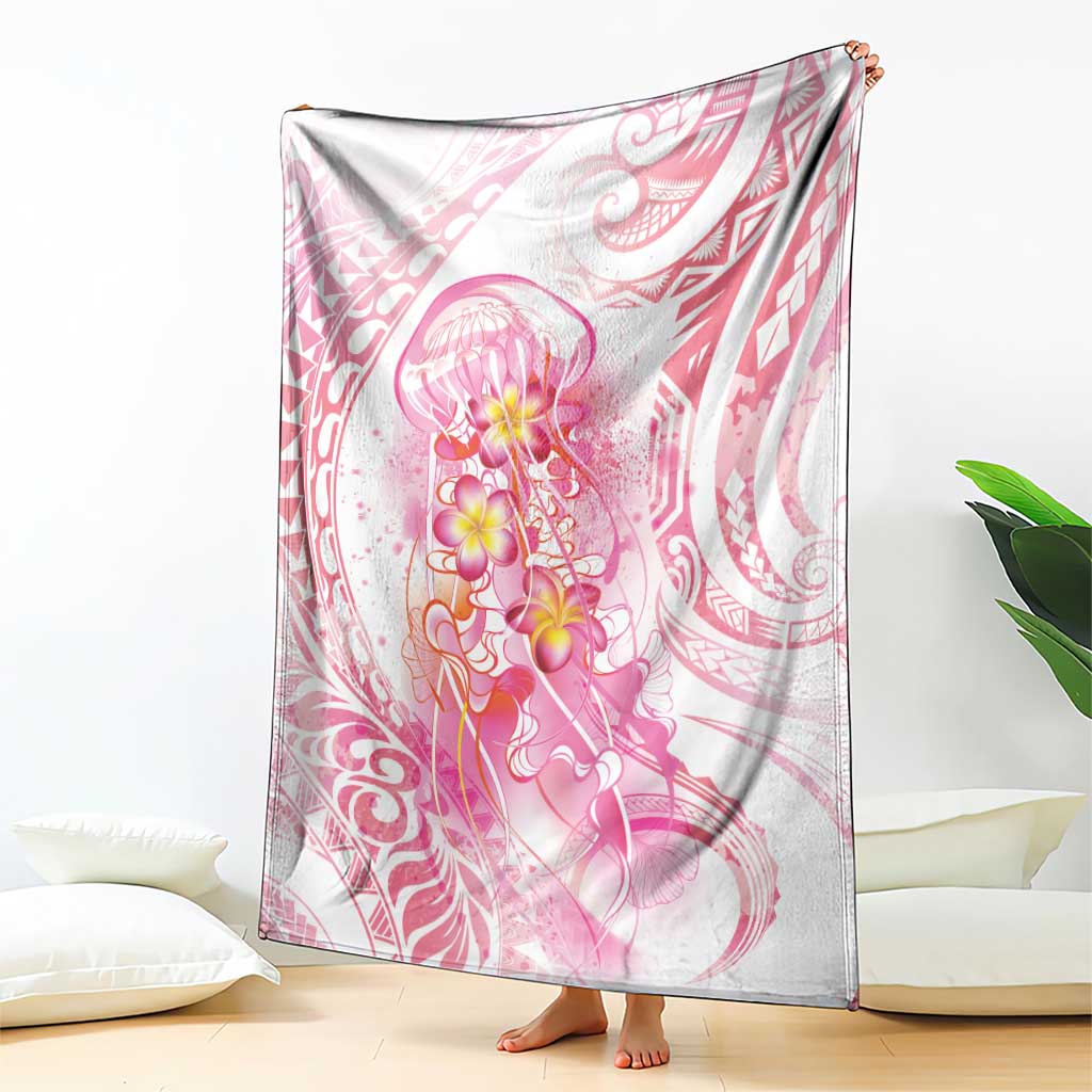 Rose Pink Polynesian Jellyfish Blanket Watercolor Glows - Polynesian Pride