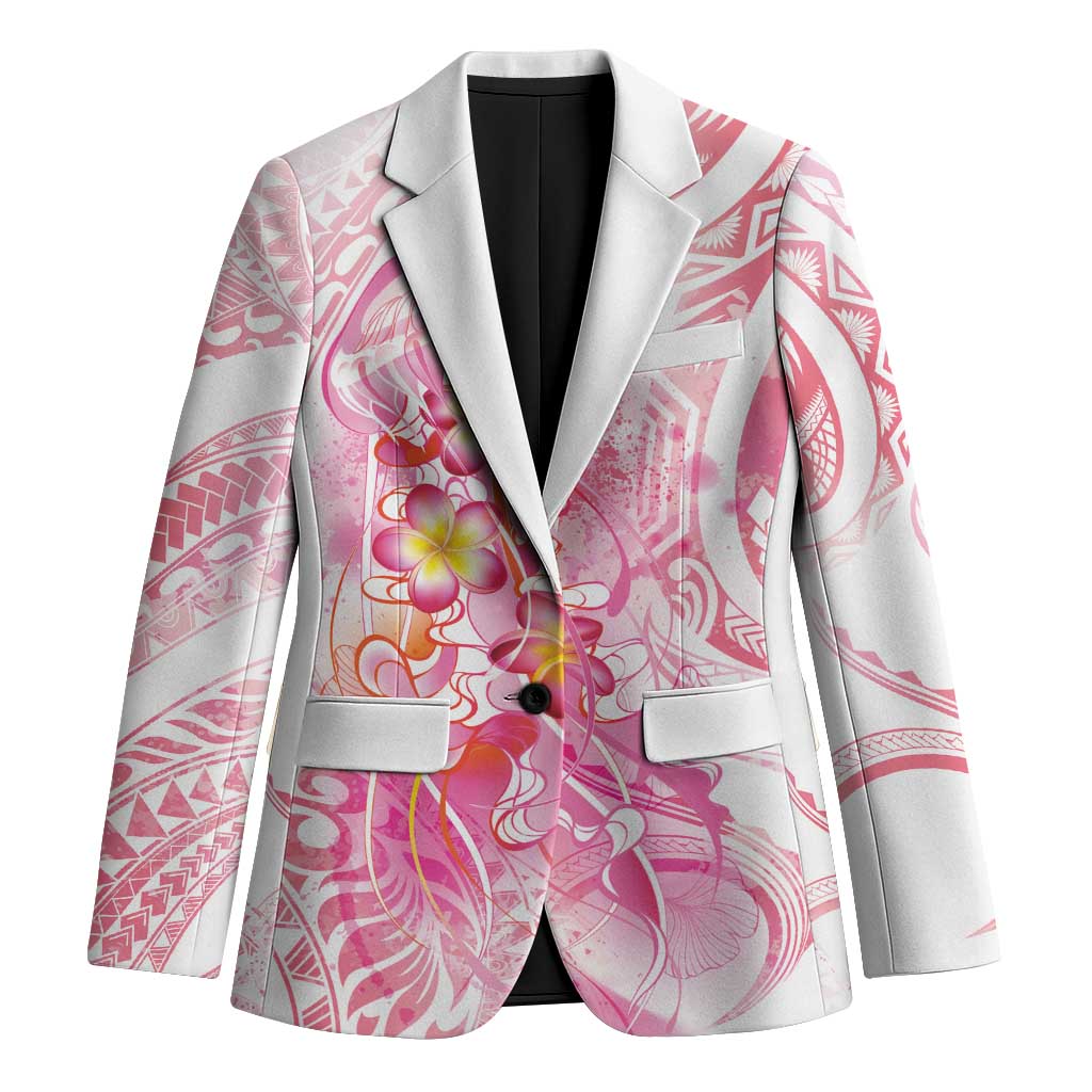Rose Pink Polynesian Jellyfish Blazer Watercolor Glows LT7 Unisex Rose Pink - Polynesian Pride