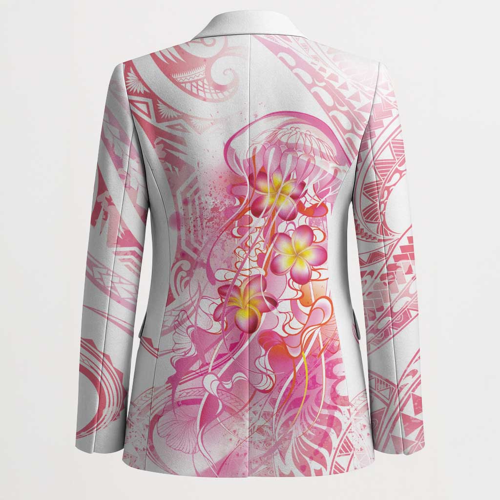 Rose Pink Polynesian Jellyfish Blazer Watercolor Glows LT7 - Polynesian Pride