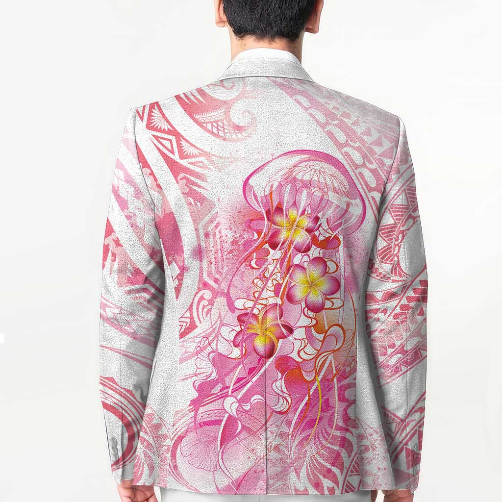 Rose Pink Polynesian Jellyfish Blazer Watercolor Glows LT7 - Polynesian Pride