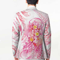 Rose Pink Polynesian Jellyfish Blazer Watercolor Glows LT7 - Polynesian Pride