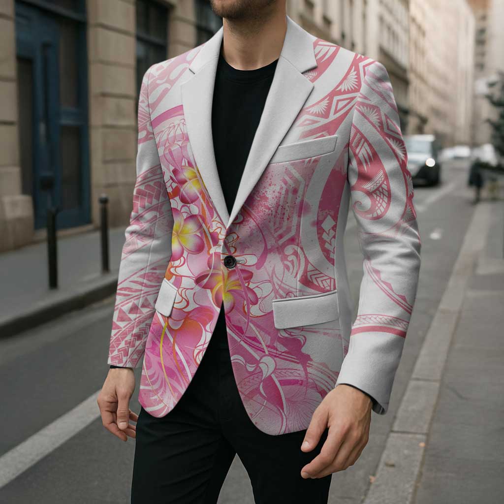 Rose Pink Polynesian Jellyfish Blazer Watercolor Glows LT7 - Polynesian Pride