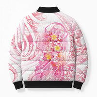 Rose Pink Polynesian Jellyfish Bomber Puffer Jacket Watercolor Glows LT7 - Polynesian Pride