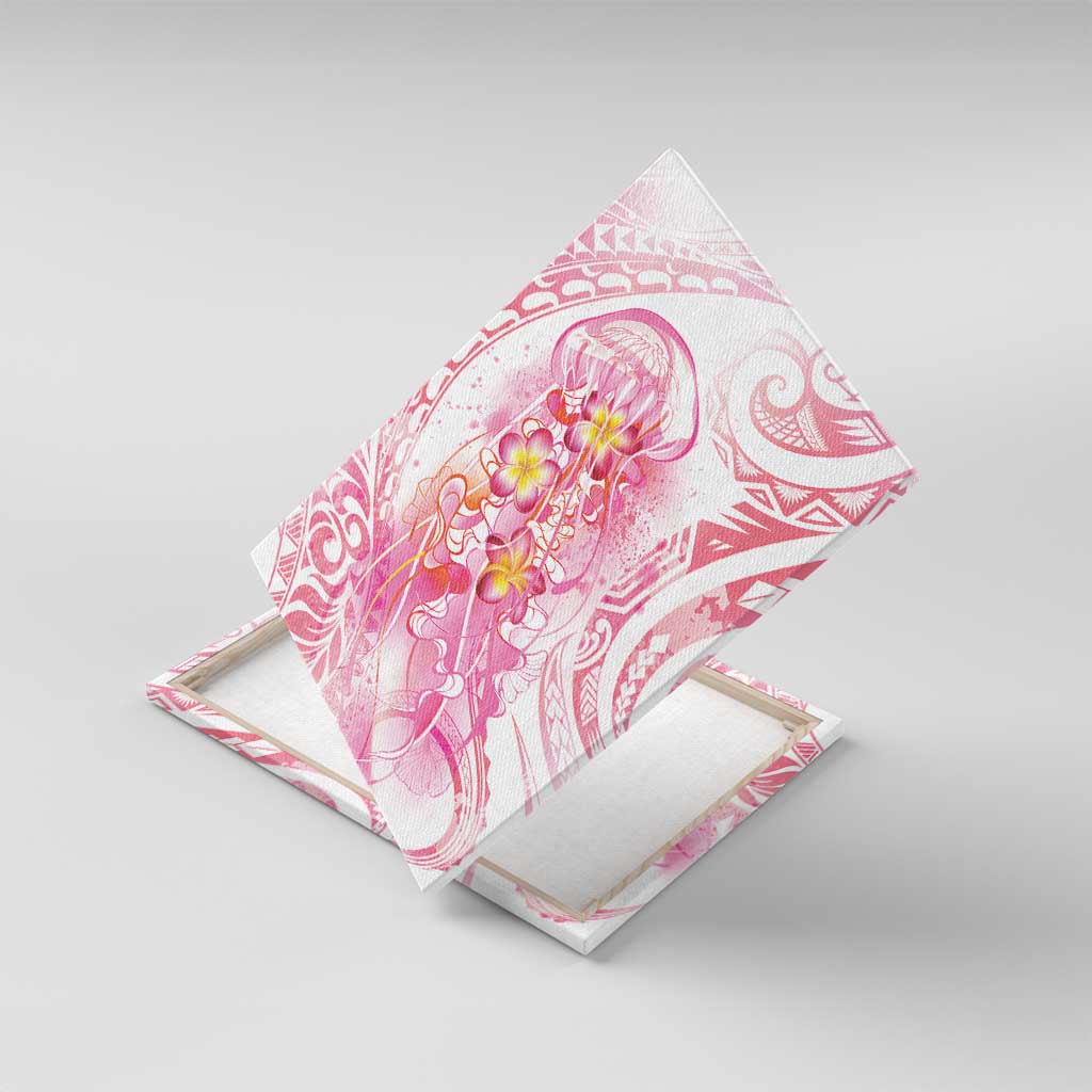 Rose Pink Polynesian Jellyfish Canvas Wall Art Watercolor Glows - Polynesian Pride