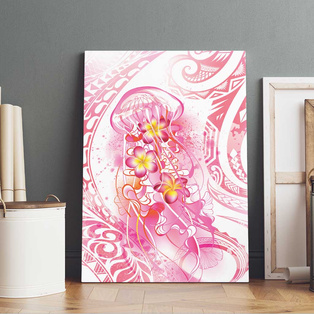 Rose Pink Polynesian Jellyfish Canvas Wall Art Watercolor Glows - Polynesian Pride