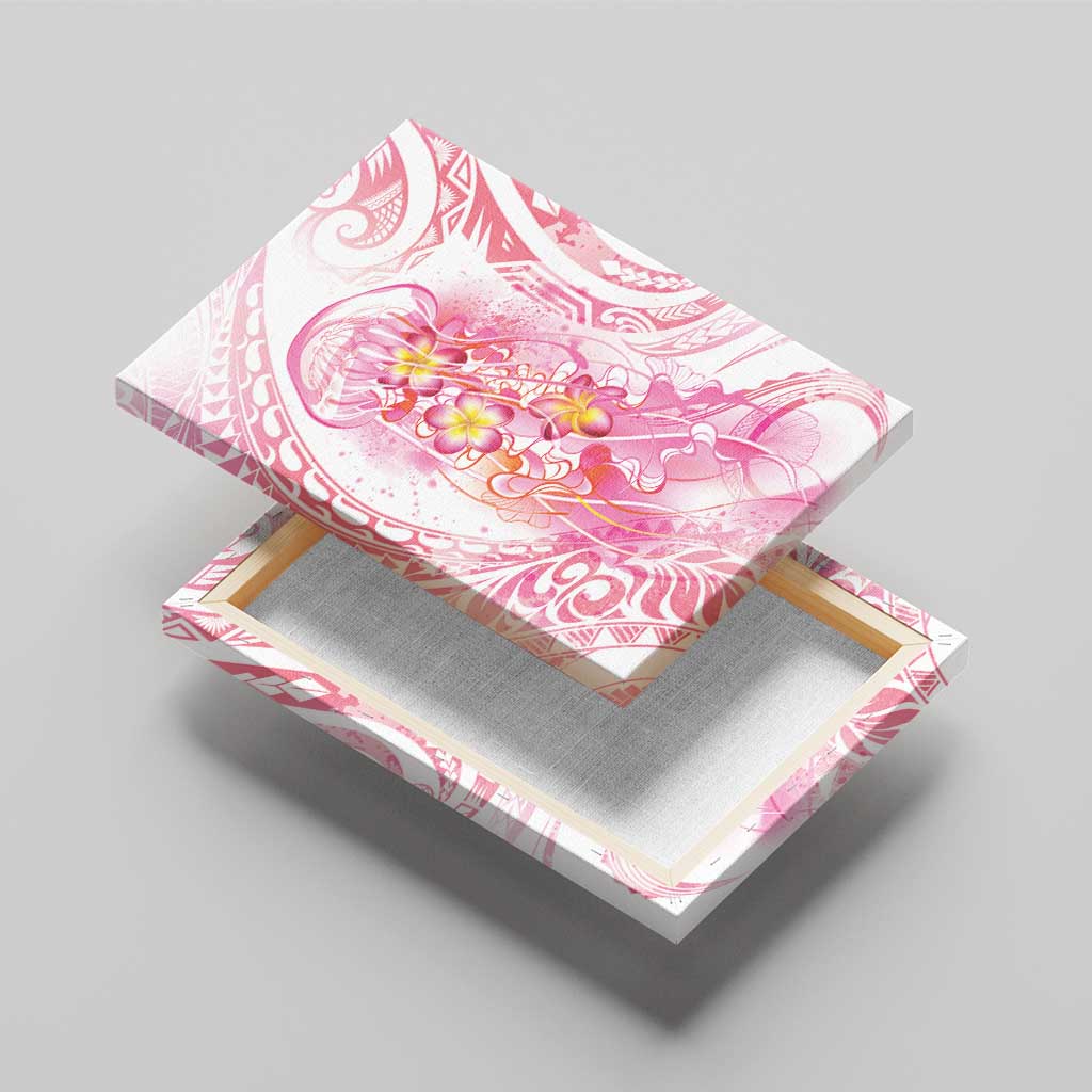 Rose Pink Polynesian Jellyfish Canvas Wall Art Watercolor Glows - Polynesian Pride