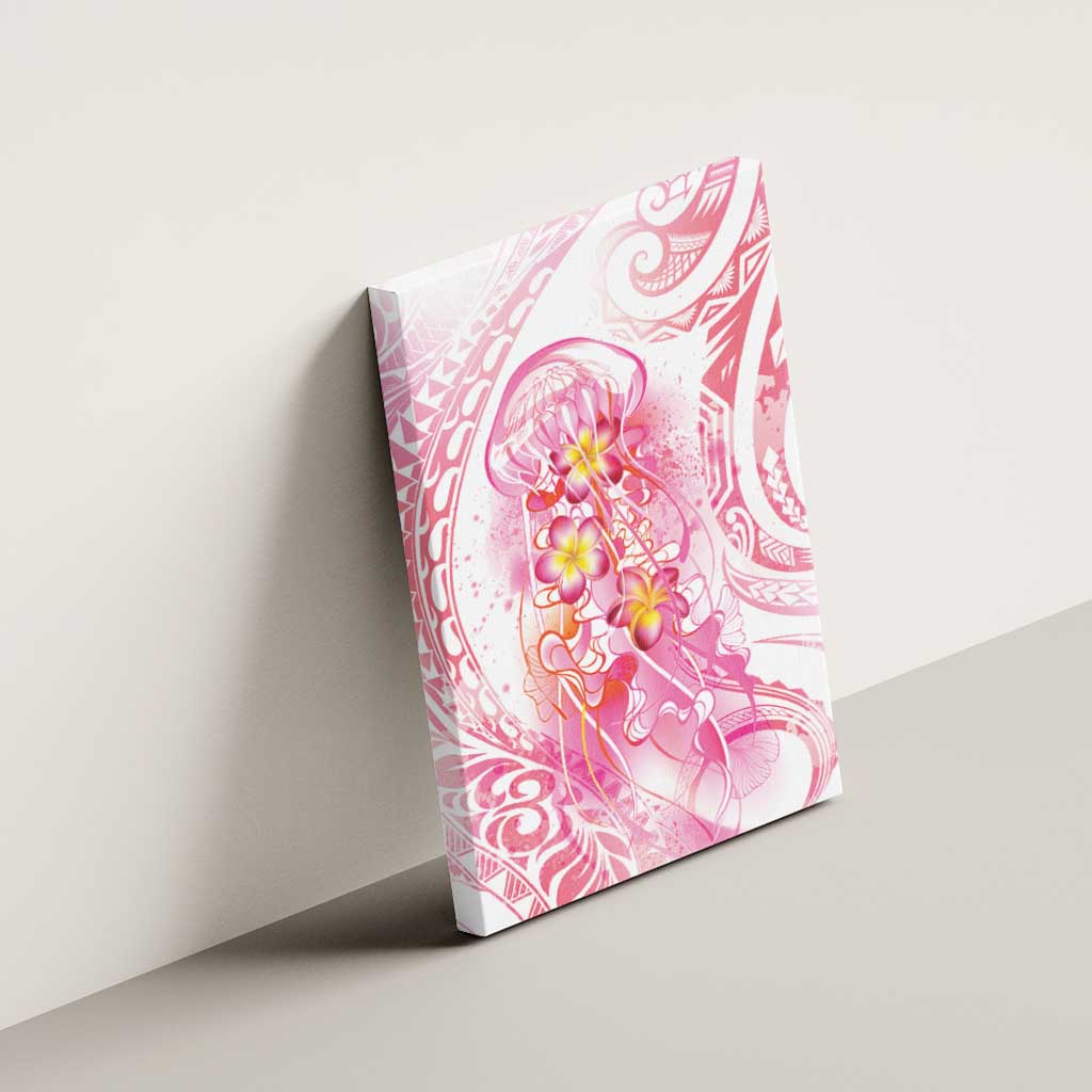 Rose Pink Polynesian Jellyfish Canvas Wall Art Watercolor Glows - Polynesian Pride