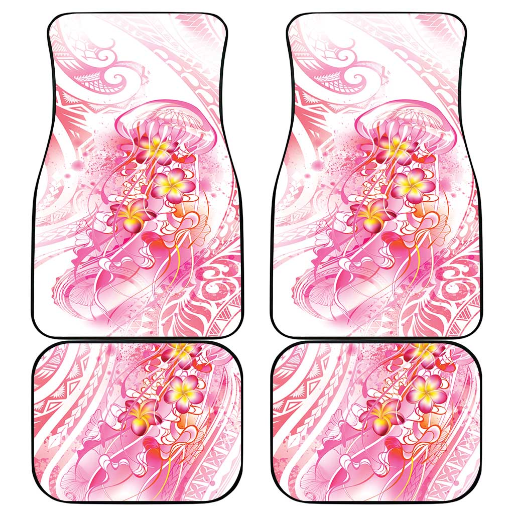 Rose Pink Polynesian Jellyfish Car Mats Watercolor Glows LT7 - Polynesian Pride
