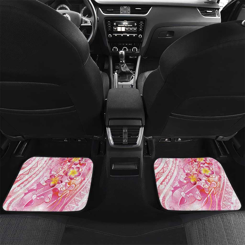 Rose Pink Polynesian Jellyfish Car Mats Watercolor Glows LT7 Set 2pcs - Back Rose Pink - Polynesian Pride
