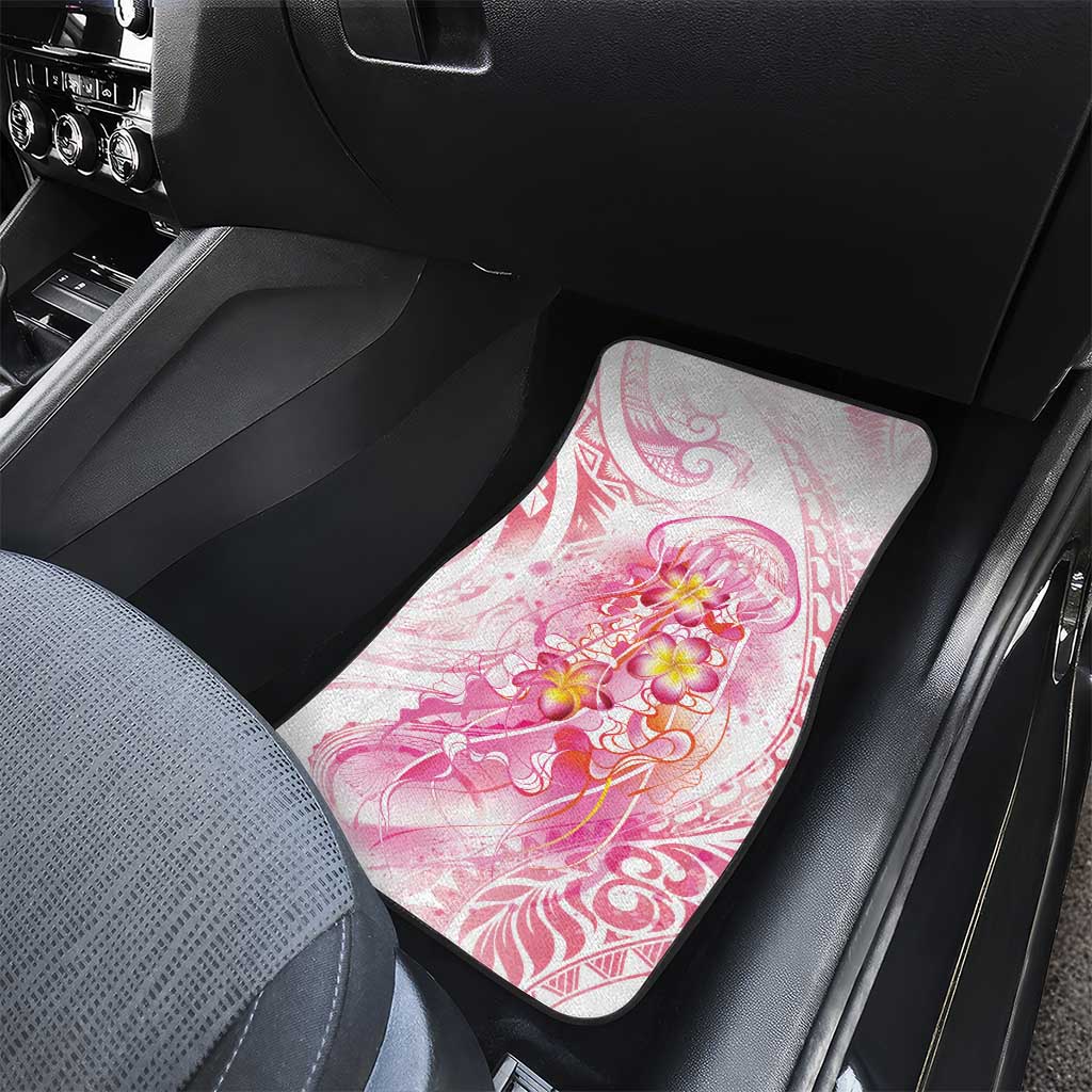 Rose Pink Polynesian Jellyfish Car Mats Watercolor Glows LT7 - Polynesian Pride