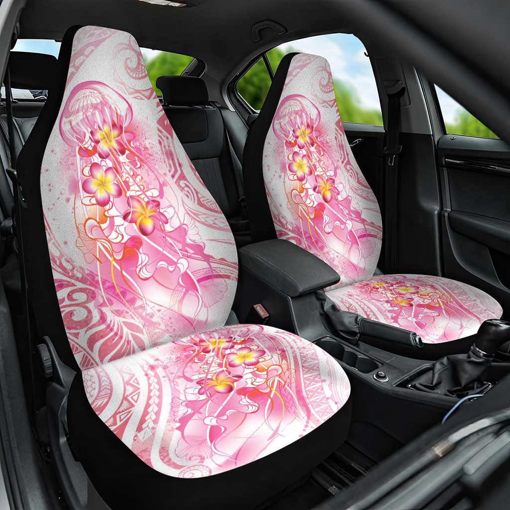 Rose Pink Polynesian Jellyfish Car Seat Cover Watercolor Glows - Polynesian Pride