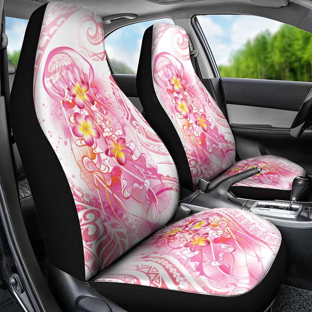 Rose Pink Polynesian Jellyfish Car Seat Cover Watercolor Glows - Polynesian Pride