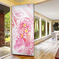Rose Pink Polynesian Jellyfish Door Cover Watercolor Glows - Polynesian Pride