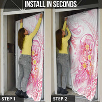 Rose Pink Polynesian Jellyfish Door Cover Watercolor Glows - Polynesian Pride
