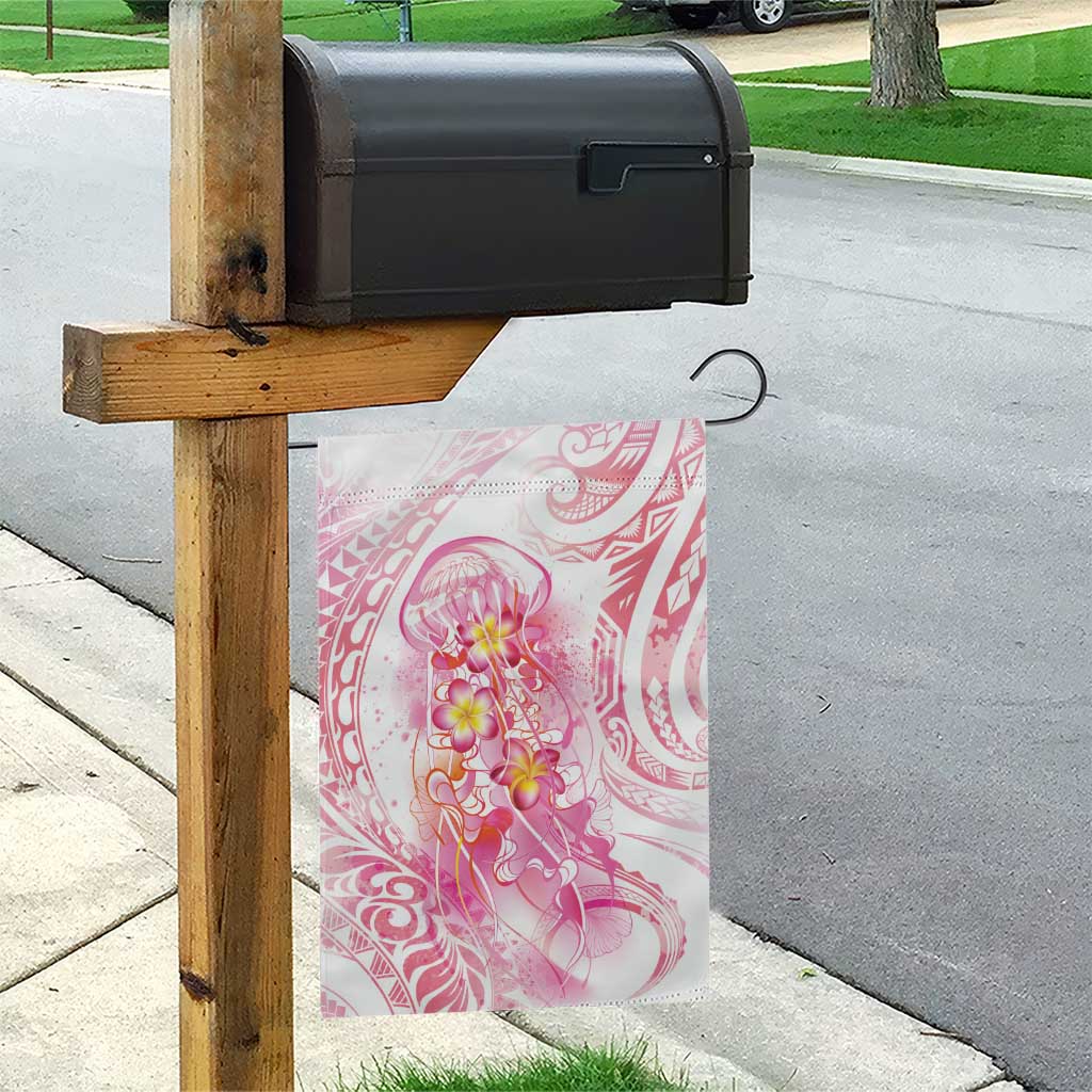 Rose Pink Polynesian Jellyfish Garden Flag Watercolor Glows - Polynesian Pride