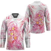 Rose Pink Polynesian Jellyfish Hockey Jersey Watercolor Glows - Polynesian Pride