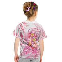 Rose Pink Polynesian Jellyfish Kid T Shirt Watercolor Glows - Polynesian Pride