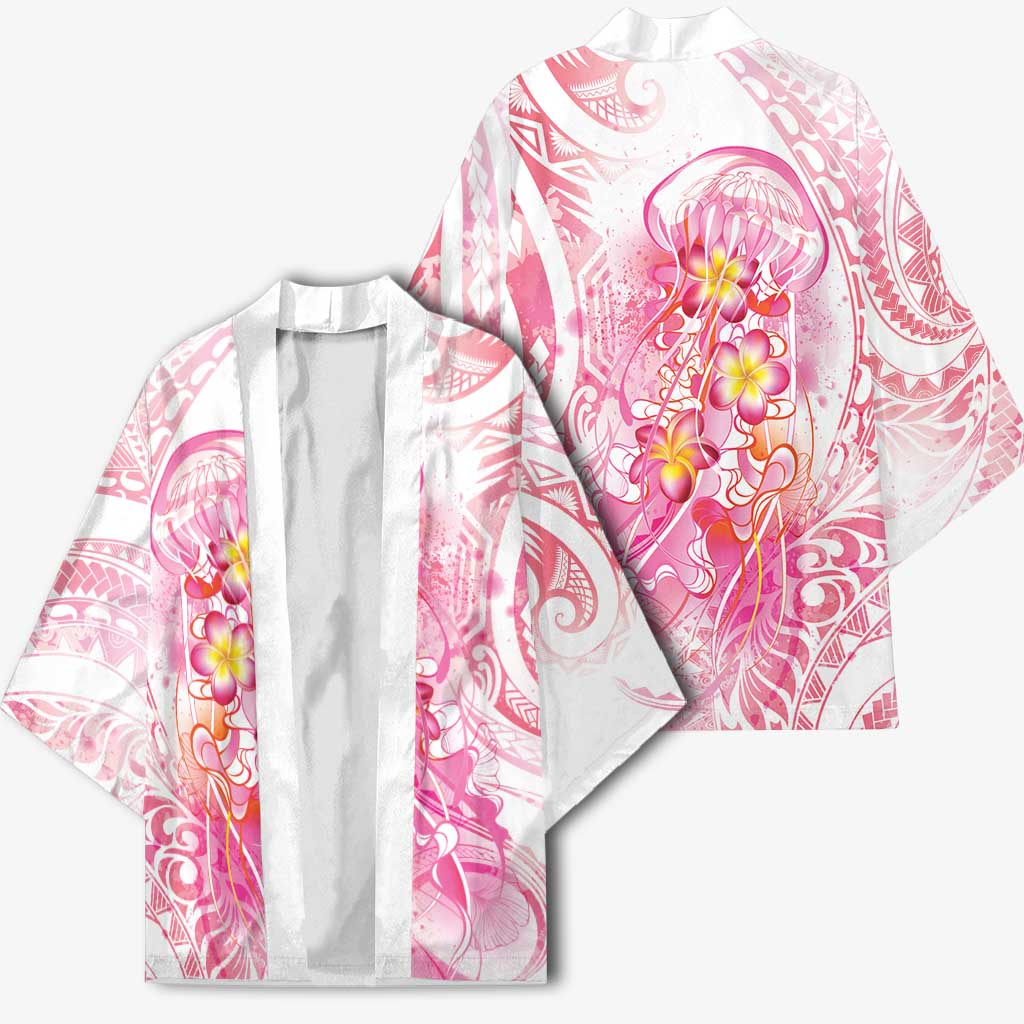 Rose Pink Polynesian Jellyfish Kimono Watercolor Glows - Polynesian Pride