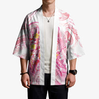 Rose Pink Polynesian Jellyfish Kimono Watercolor Glows - Polynesian Pride
