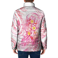 Rose Pink Polynesian Jellyfish Padded Jacket Watercolor Glows LT7 - Polynesian Pride