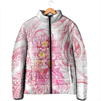 Rose Pink Polynesian Jellyfish Padded Jacket Watercolor Glows LT7 - Polynesian Pride