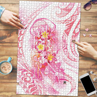 Rose Pink Polynesian Jellyfish Puzzle Watercolor Glows LT7 Rose Pink - Polynesian Pride