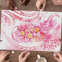 Rose Pink Polynesian Jellyfish Puzzle Watercolor Glows LT7 - Polynesian Pride