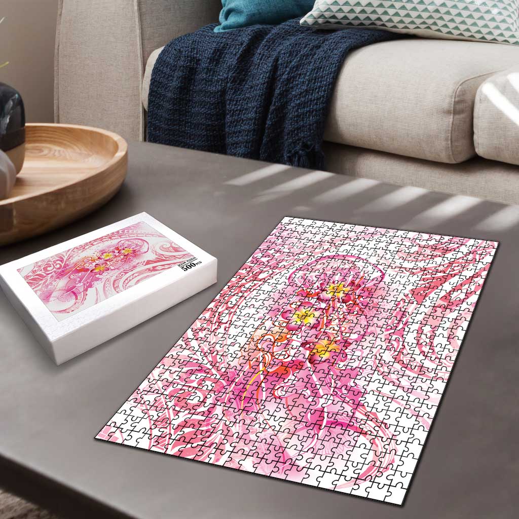 Rose Pink Polynesian Jellyfish Puzzle Watercolor Glows LT7 - Polynesian Pride