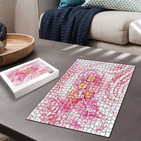 Rose Pink Polynesian Jellyfish Puzzle Watercolor Glows LT7 - Polynesian Pride