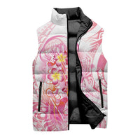 Rose Pink Polynesian Jellyfish Sleeveless Puffer Jacket Watercolor Glows LT7 - Polynesian Pride