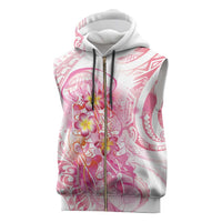 Rose Pink Polynesian Jellyfish Sleeveless Zip Hoodie Watercolor Glows - Polynesian Pride