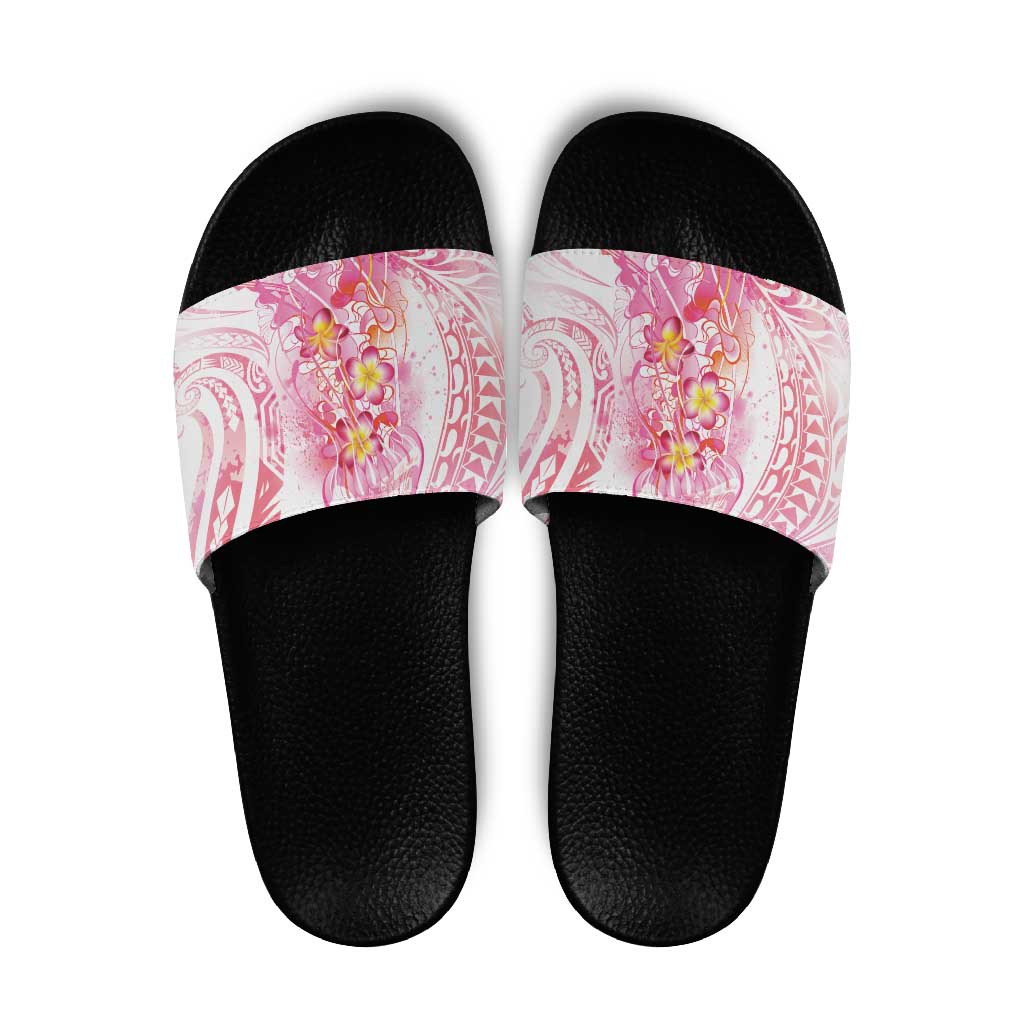 Rose Pink Polynesian Jellyfish Slide Sandals Watercolor Glows LT7 Rose Pink - Polynesian Pride