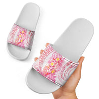 Rose Pink Polynesian Jellyfish Slide Sandals Watercolor Glows LT7 - Polynesian Pride