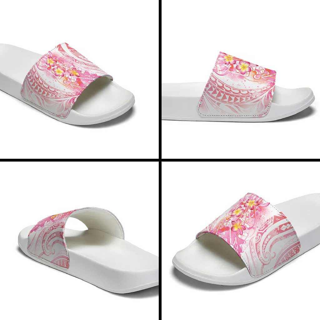 Rose Pink Polynesian Jellyfish Slide Sandals Watercolor Glows LT7 - Polynesian Pride