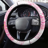Rose Pink Polynesian Jellyfish Steering Wheel Cover Watercolor Glows - Polynesian Pride