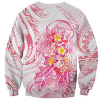 Rose Pink Polynesian Jellyfish Sweatshirt Watercolor Glows LT7 - Polynesian Pride