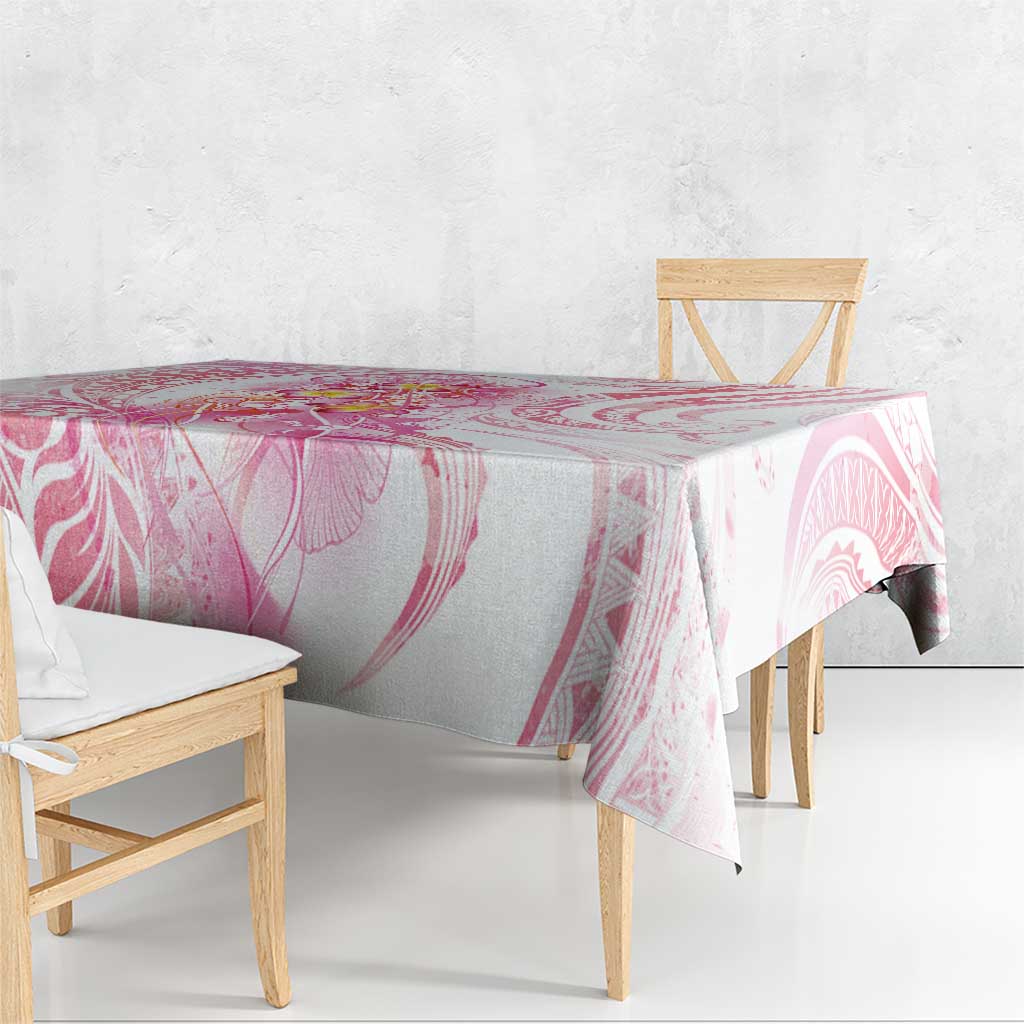 Rose Pink Polynesian Jellyfish Tablecloth Watercolor Glows - Polynesian Pride